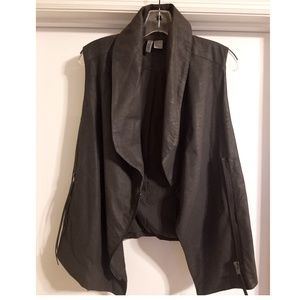 Divided gray faux leather vest size 12